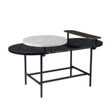 42" Black Faux Marble And Metal With Iron Coffee Table - Homeroots - Flyclothing LLC