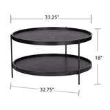 33" Black Manufactured Wood And Metal Round Coffee Table - Homeroots - Flyclothing LLC