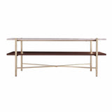 47" Brass Manufactured Wood And Metal Rectangular Coffee Table - Homeroots - Flyclothing LLC