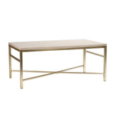 42" Off White Manufactured Wood And Metal Rectangular Coffee Table - Homeroots - Flyclothing LLC