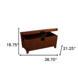 39" Brown Manufactured Wood And Metal Rectangular Coffee Table - Homeroots - Flyclothing LLC