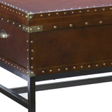 42" Brown Manufactured Wood And Metal Rectangular Coffee Table - Homeroots - Flyclothing LLC
