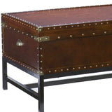 42" Brown Manufactured Wood And Metal Rectangular Coffee Table - Homeroots - Flyclothing LLC