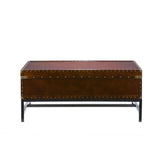 42" Brown Manufactured Wood And Metal Rectangular Coffee Table - Homeroots - Flyclothing LLC