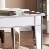 42" Silver Mirrored And Metal Rectangular Mirrored Coffee Table - Homeroots - Flyclothing LLC