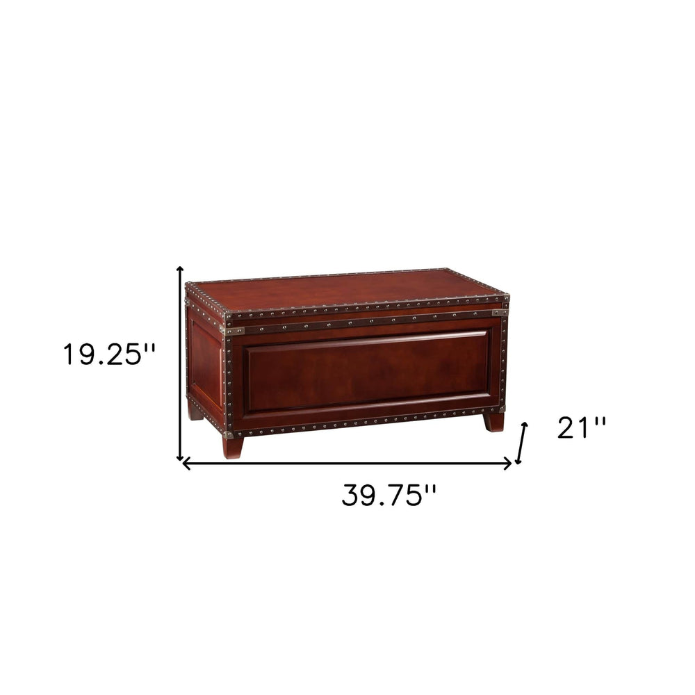 40" Brown Solid Wood And Metal Rectangular Coffee Table - Homeroots - Flyclothing LLC