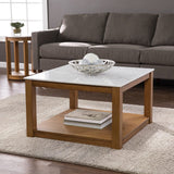 30" Natural And Natural Brown Solid Manufactured Wood Square Coffee Table - Homeroots - Flyclothing LLC