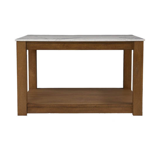 30" Natural And Natural Brown Solid Manufactured Wood Square Coffee Table - Homeroots