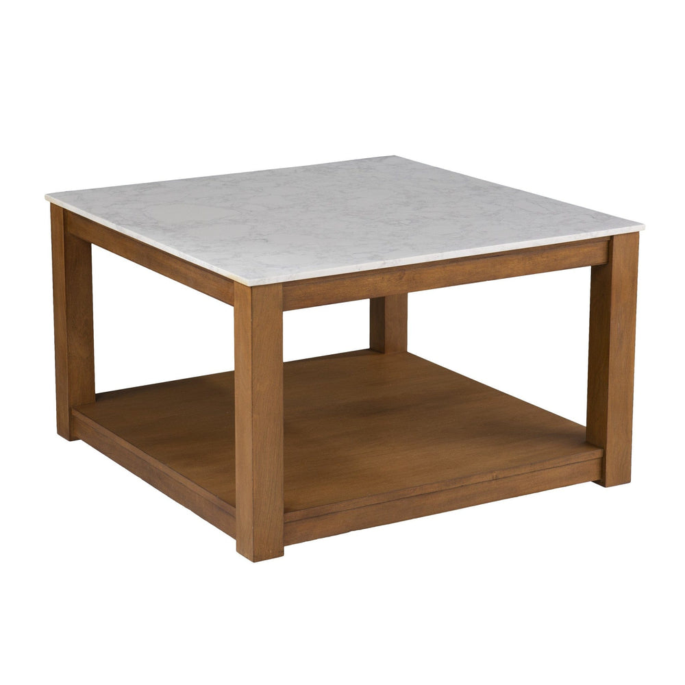 30" Natural And Natural Brown Solid Manufactured Wood Square Coffee Table - Homeroots - Flyclothing LLC