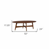 52" Brown Solid Wood With Iron Coffee Table - Homeroots - Flyclothing LLC