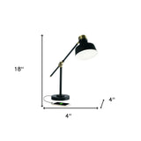 Matte Black and Antiqued Brass LED Adjustable Desk Lamp - Homeroots - Flyclothing LLC