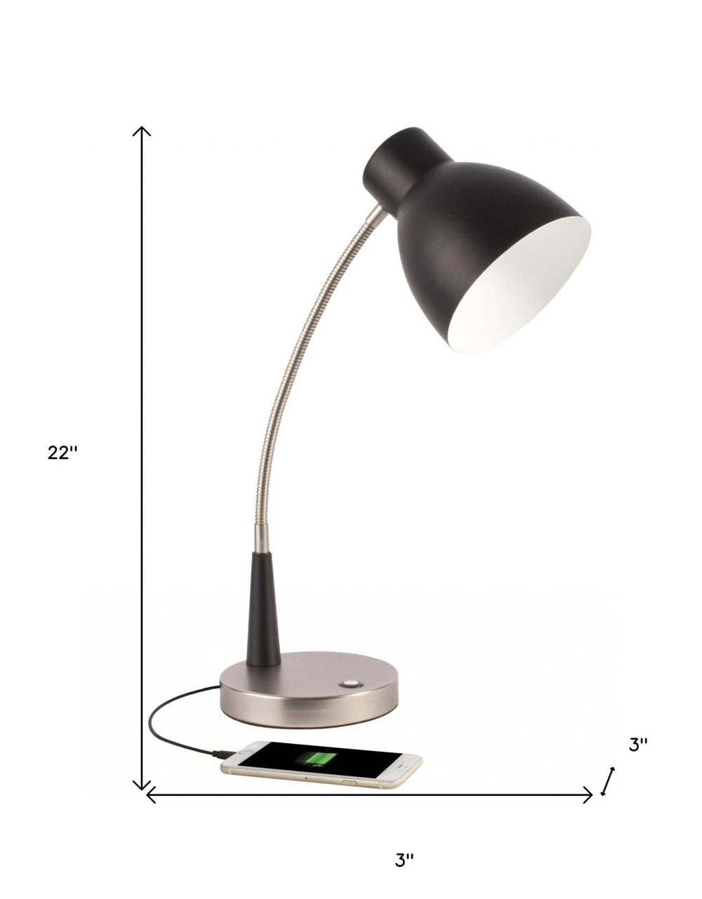Black Matte and Silver LED Adjustable Desk Lamp - Homeroots - Flyclothing LLC