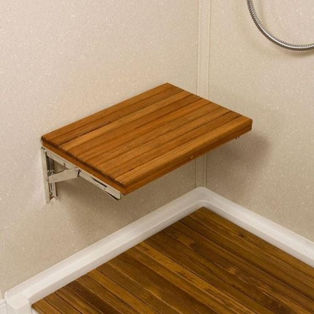 17" Premium Wall Mount Teak Shower Bench - Homeroots - Flyclothing LLC