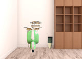 26" Green And White Novelty Scooter Open Cabinet with Two Shelves - Homeroots