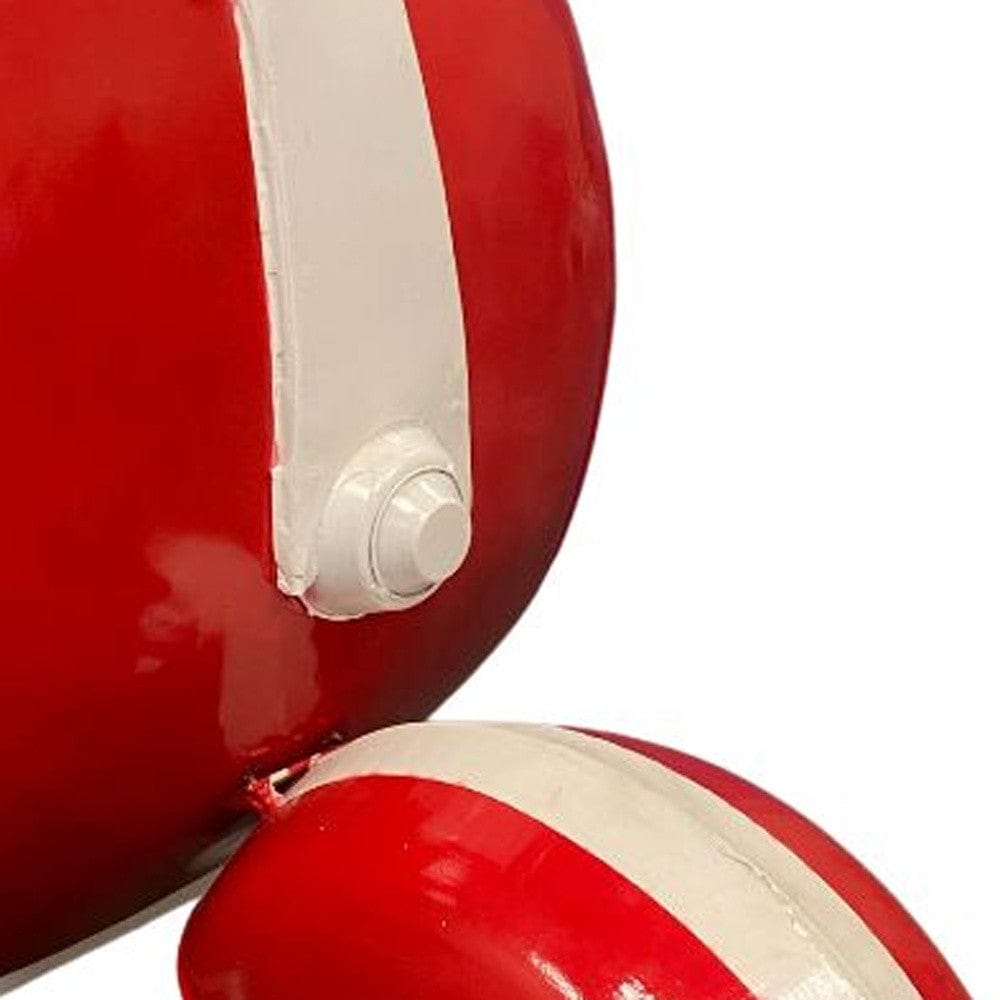 26" Red and Off White Novelty Scooter Open Cabinet With Two Shelves - Homeroots