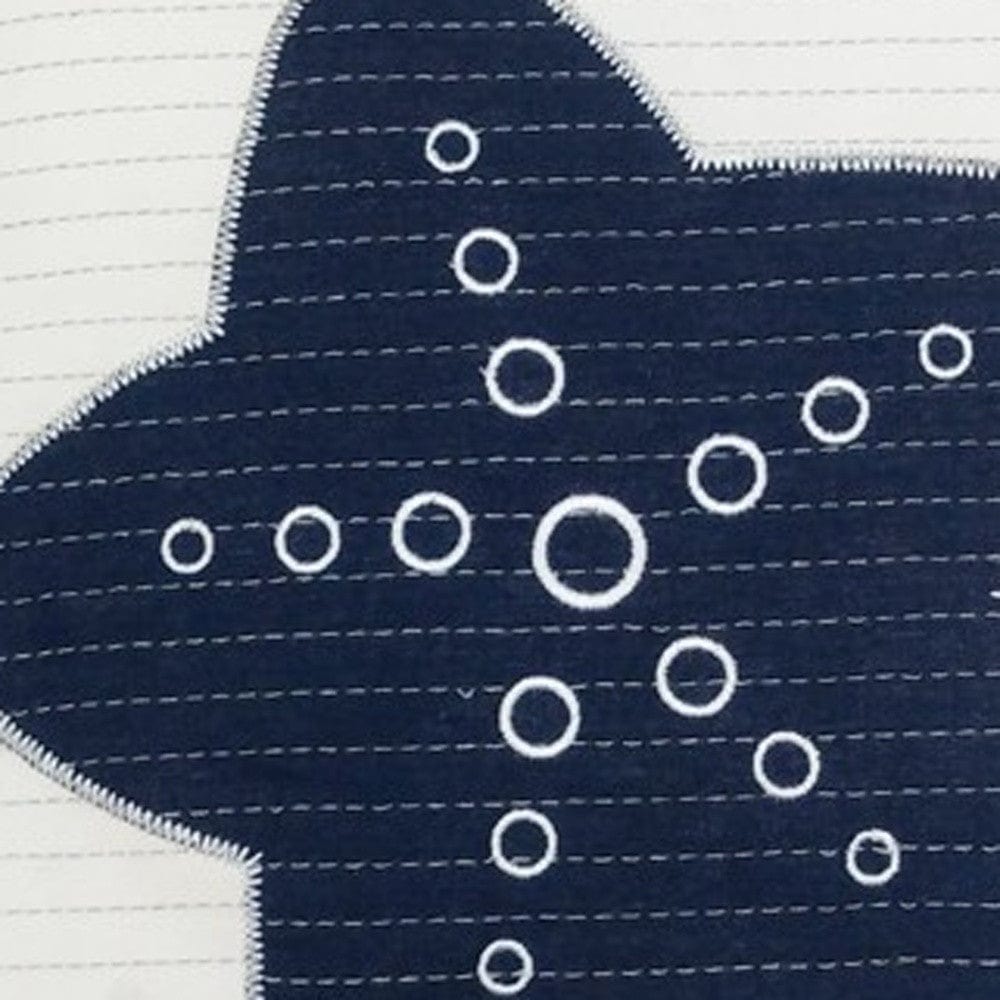 Set Of Two 17" X 17" Blue And White Starfish Throw Pillows - Homeroots - Flyclothing LLC