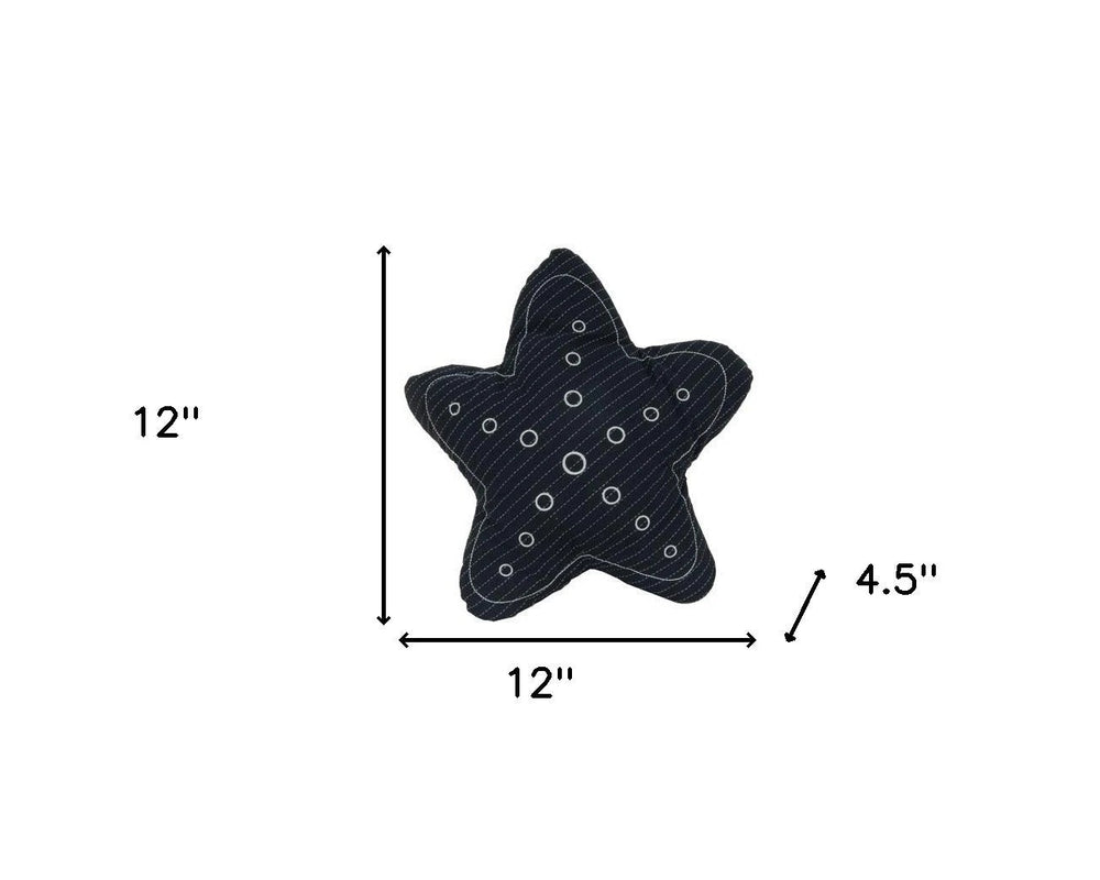Set of Two 12" X 12" Blue and White Star Starfish Coastal Throw Pillow - Homeroots - Flyclothing LLC