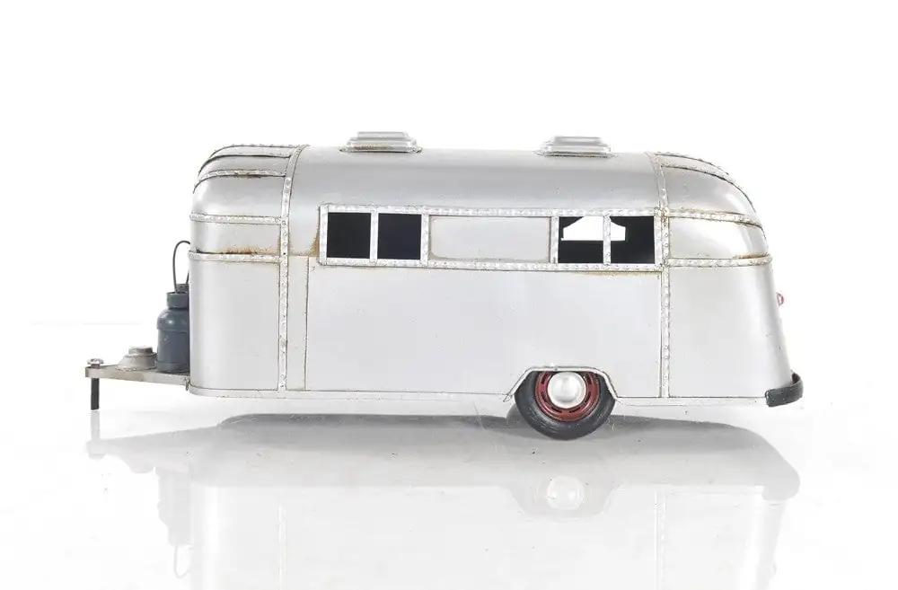 6" Silver Metal Silver Camping Trailer Truck Hand Painted Decorative Truck - Homeroots - Flyclothing LLC