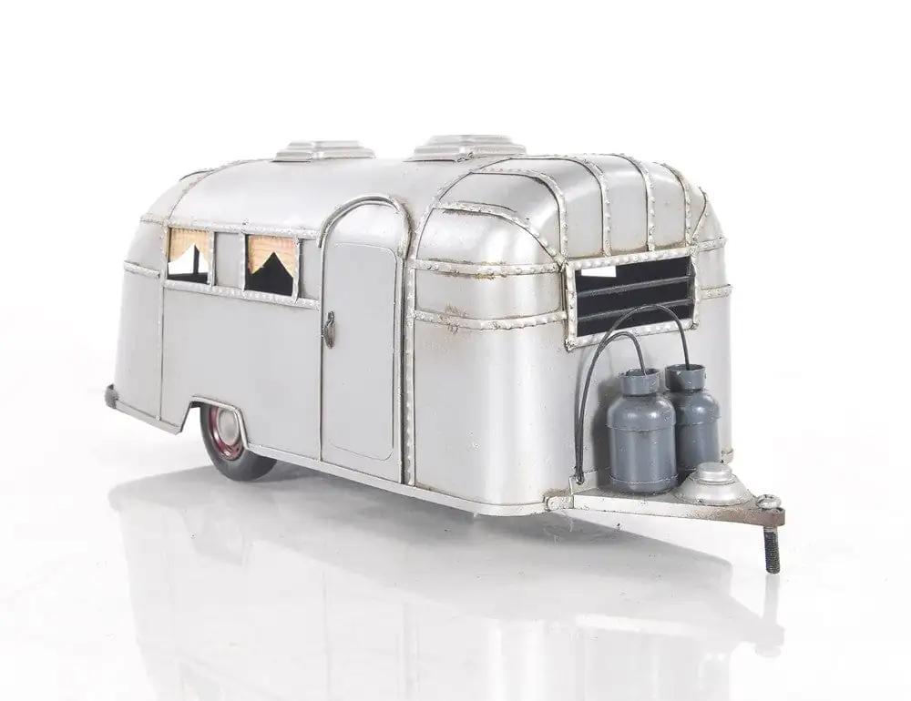 6" Silver Metal Silver Camping Trailer Truck Hand Painted Decorative Truck - Homeroots - Flyclothing LLC