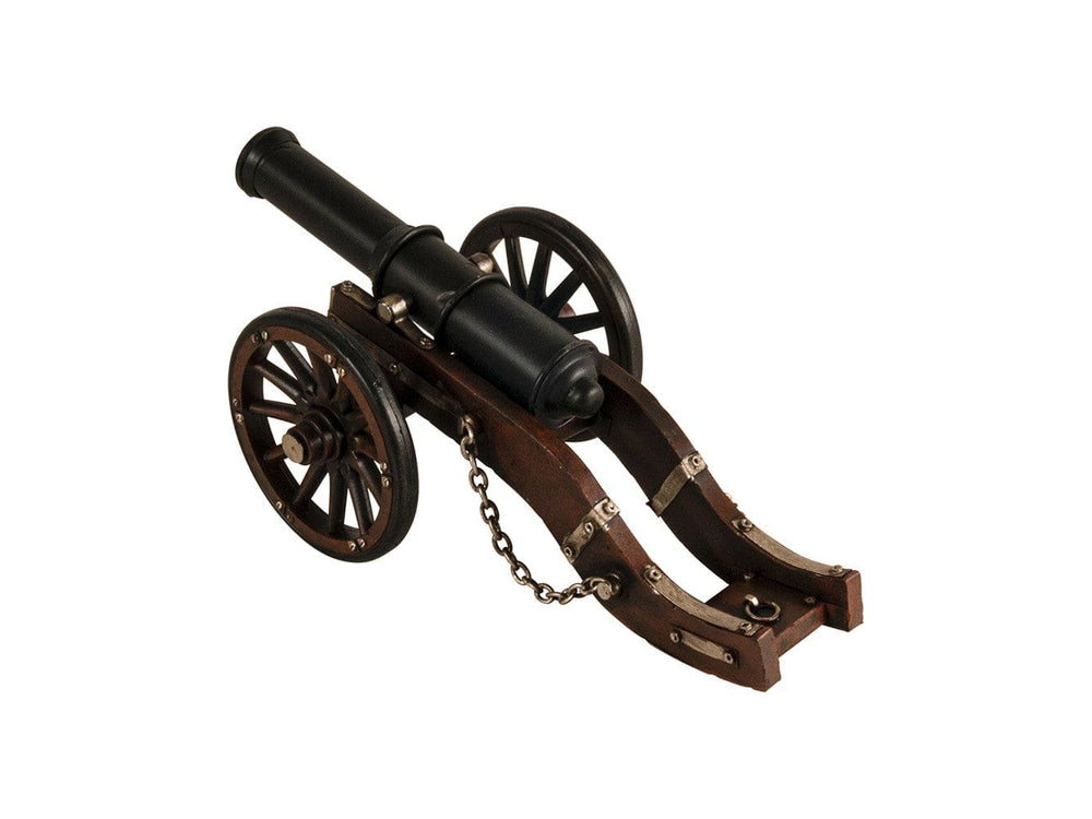 3" Brown and Black Metal Louis XIV Cannon Hand Painted Sculpture - Homeroots - Flyclothing LLC