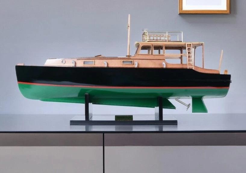 15" Black and Green 1934 Hemingway Pilar Fishing Boat Boat Hand Painted Decorative Boat - Homeroots - Flyclothing LLC