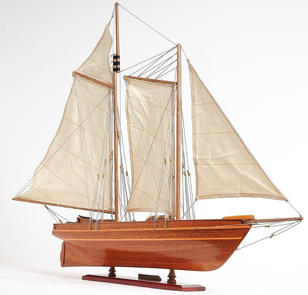 28" Wood Brown America 1851 Yacht Hand Painted Sculpture - Homeroots - Flyclothing LLC