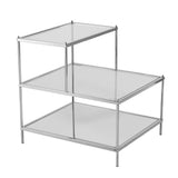 24" Silver And Clear Glass Mirrored End Table - Homeroots - Flyclothing LLC
