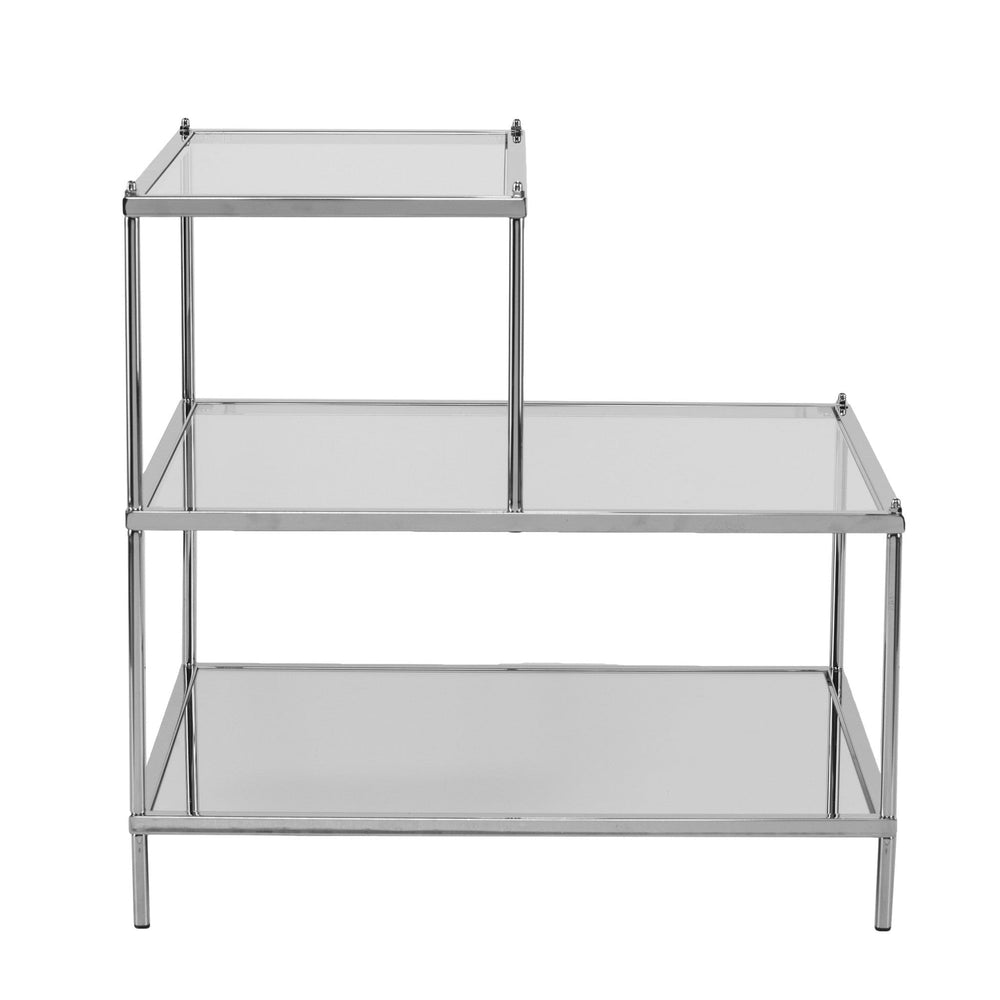 24" Silver And Clear Glass Mirrored End Table - Homeroots - Flyclothing LLC