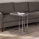 25" Silver And Gray Expandable Rectangular End Table - Homeroots