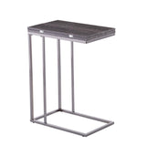 25" Silver And Gray Expandable Rectangular End Table - Homeroots