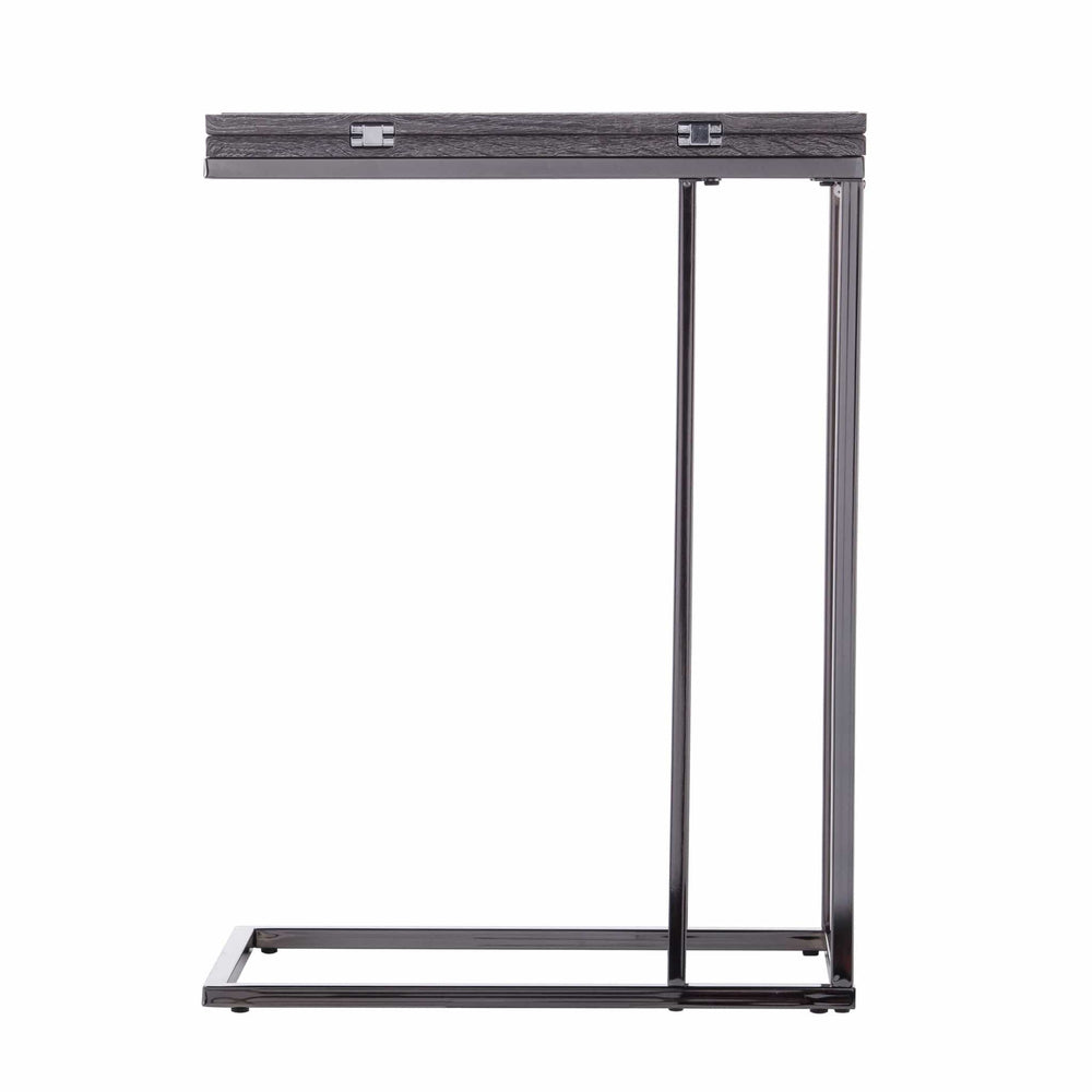 25" Silver And Gray Expandable Rectangular End Table - Homeroots