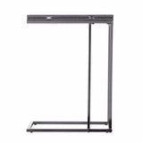 25" Silver And Gray Expandable Rectangular End Table - Homeroots
