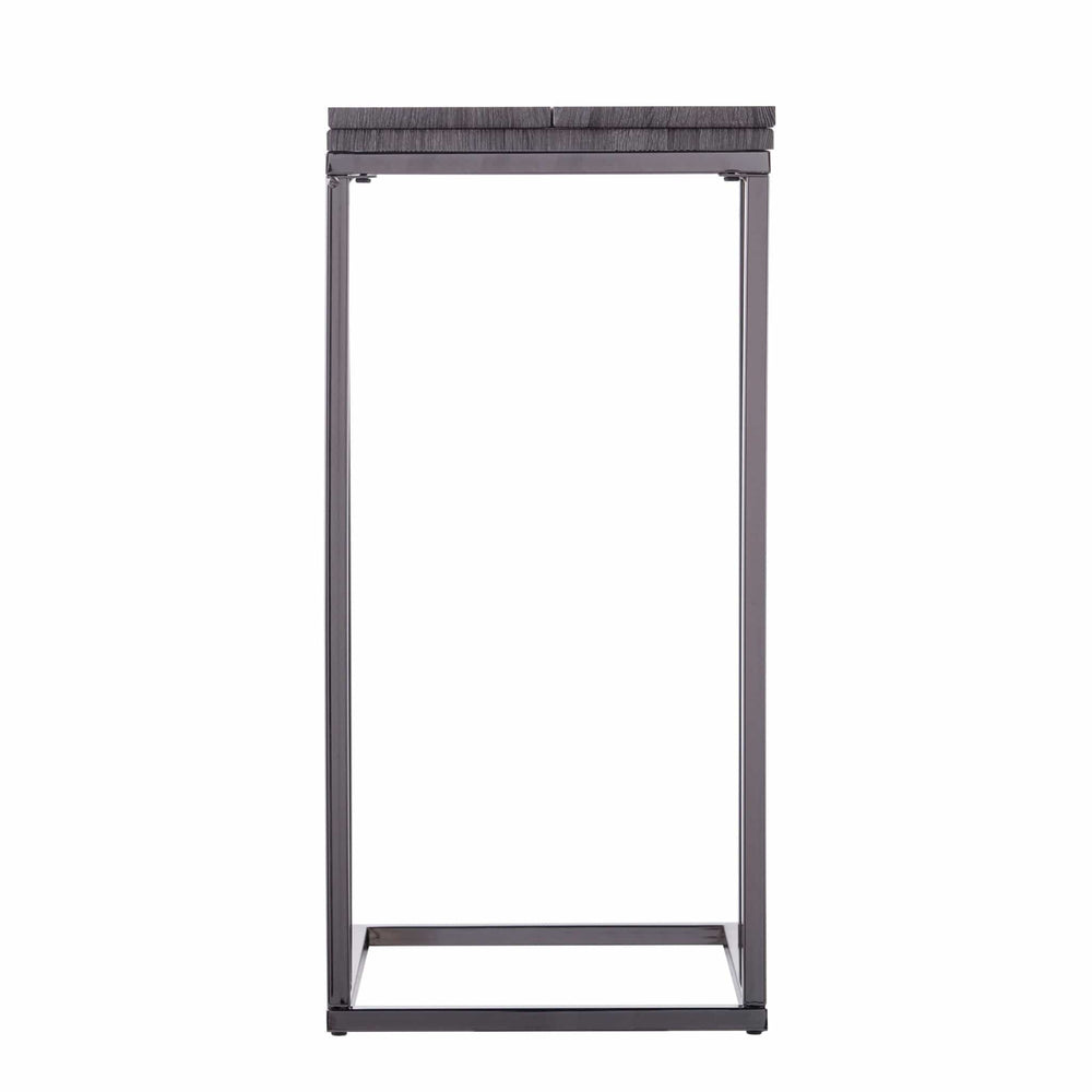 25" Silver And Gray Expandable Rectangular End Table - Homeroots