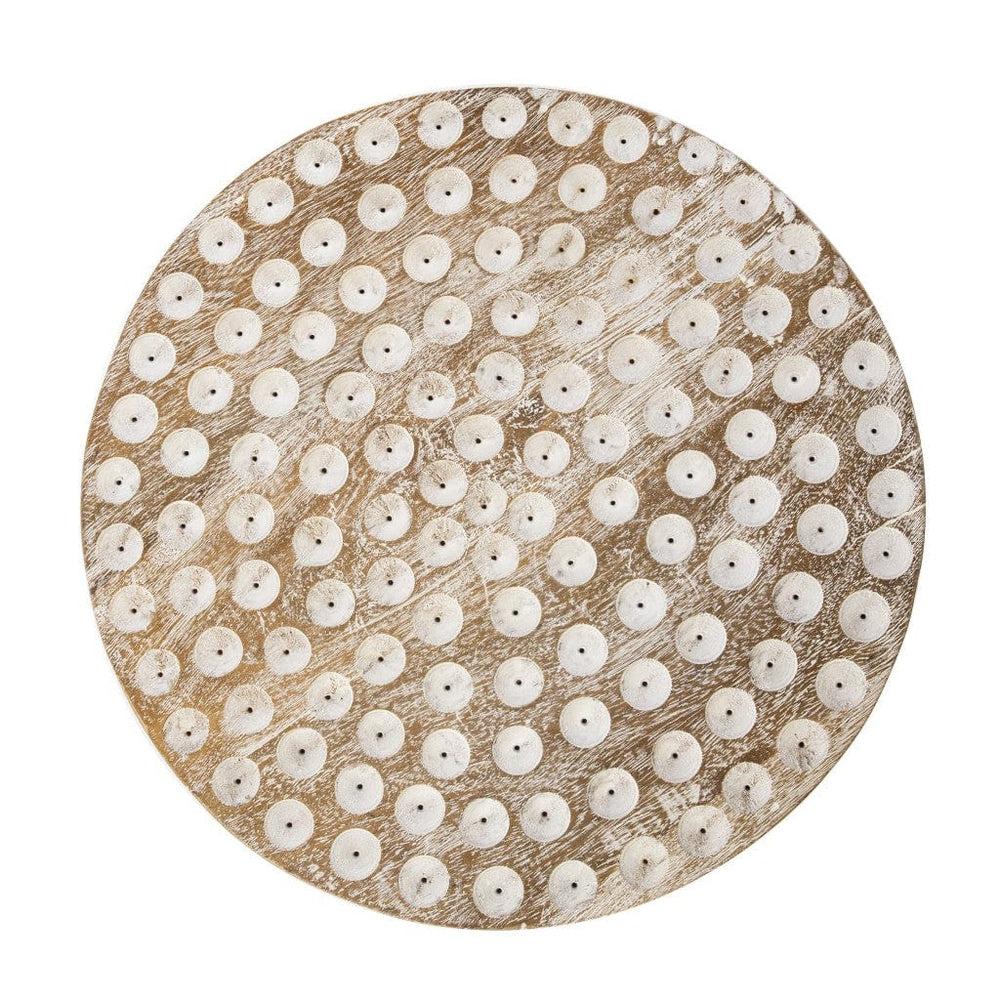 18" Washed White Solid Wood Round End Table - Homeroots