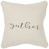 Gray and Cream Canvas Gather Decorative Throw Pillow - Homeroots - Flyclothing LLC