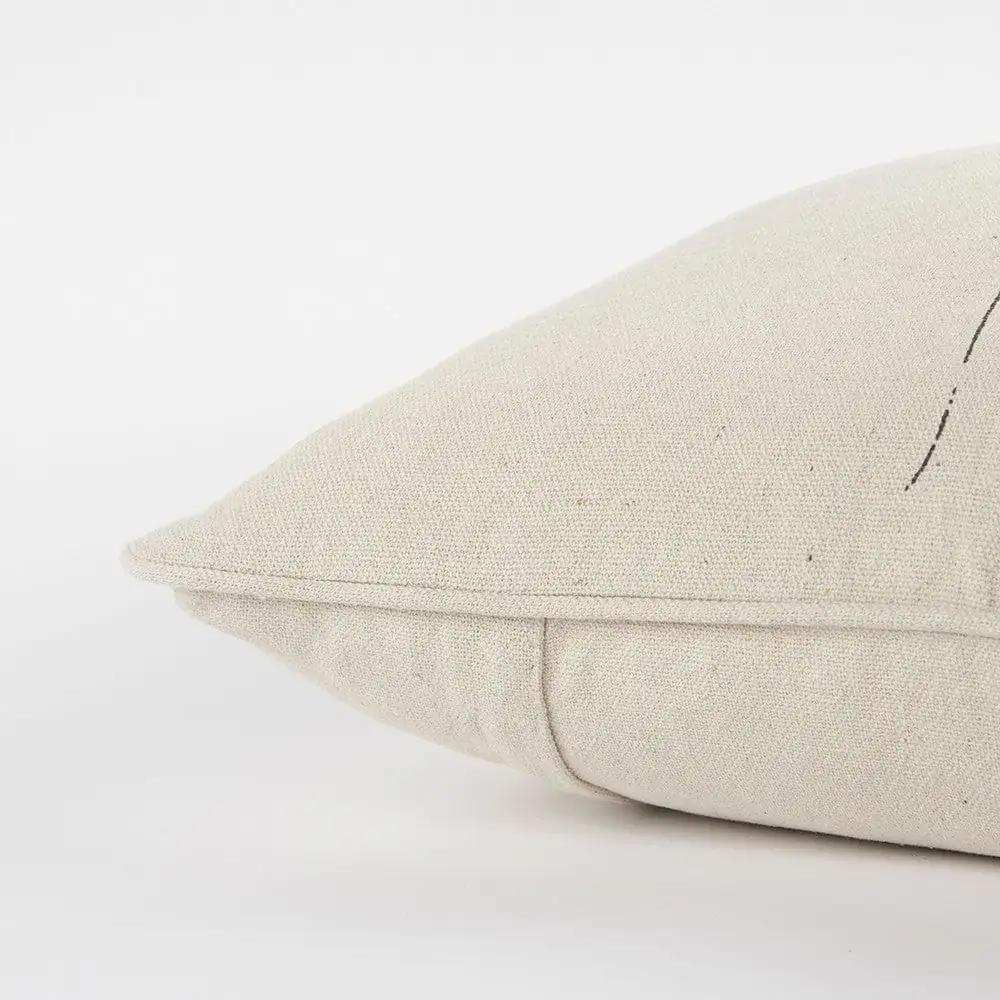 Gray and Cream Canvas Gather Decorative Throw Pillow - Homeroots - Flyclothing LLC