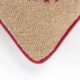 Mod Red and Black Ornaments Jute Lumbar Throw Pillow - Homeroots - Flyclothing LLC