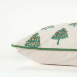 Ivory and Green Modern Christmas Tree Lumbar Throw Pillow - Homeroots - Flyclothing LLC