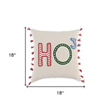 Beige Red Holiday Whimsical Throw Pillow - Homeroots - Flyclothing LLC