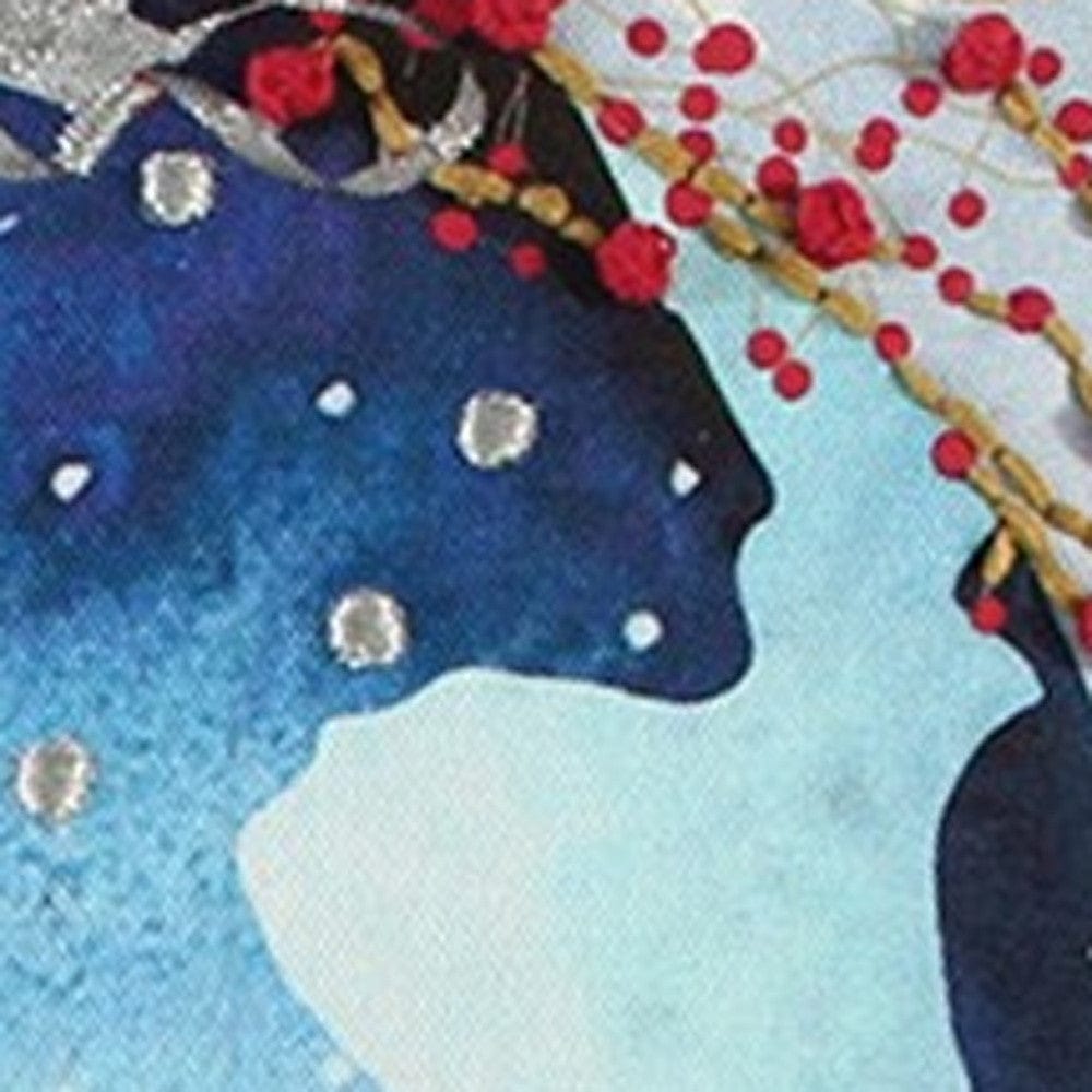 20" Blue Christmas Ornaments Cotton Throw Pillow - Homeroots - Flyclothing LLC