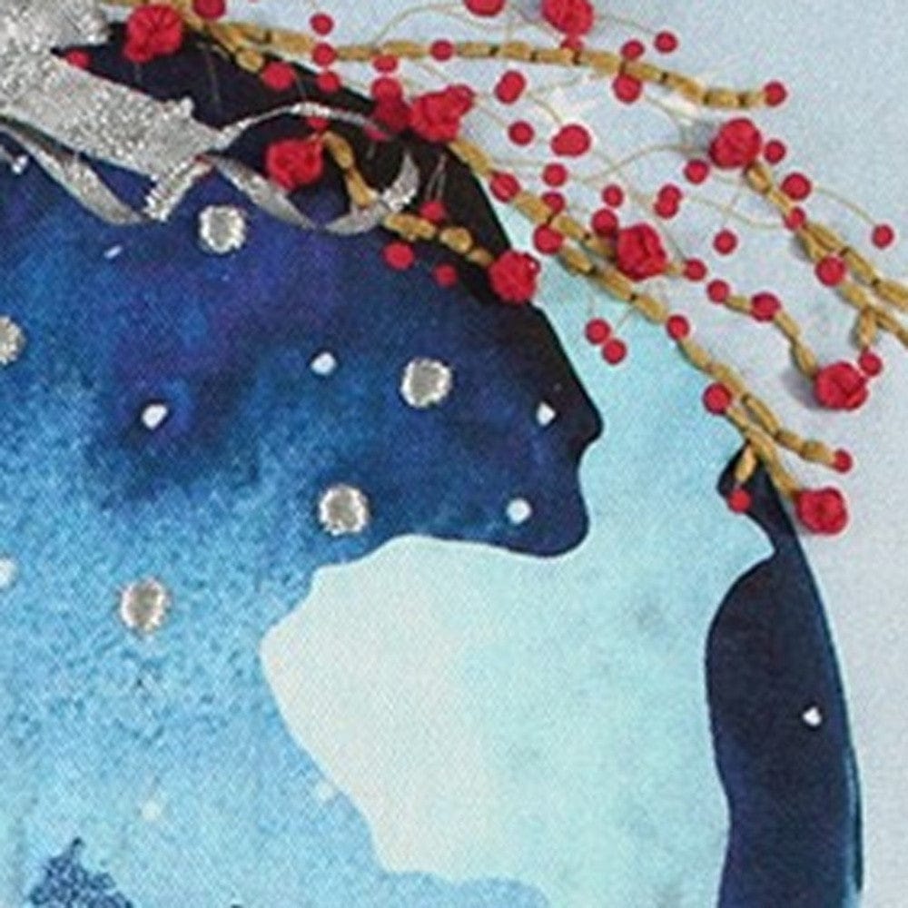 20" Blue Christmas Ornaments Cotton Throw Pillow - Homeroots - Flyclothing LLC