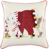 Red Polar Bear Dimensional Throw Pillow - Homeroots - Flyclothing LLC