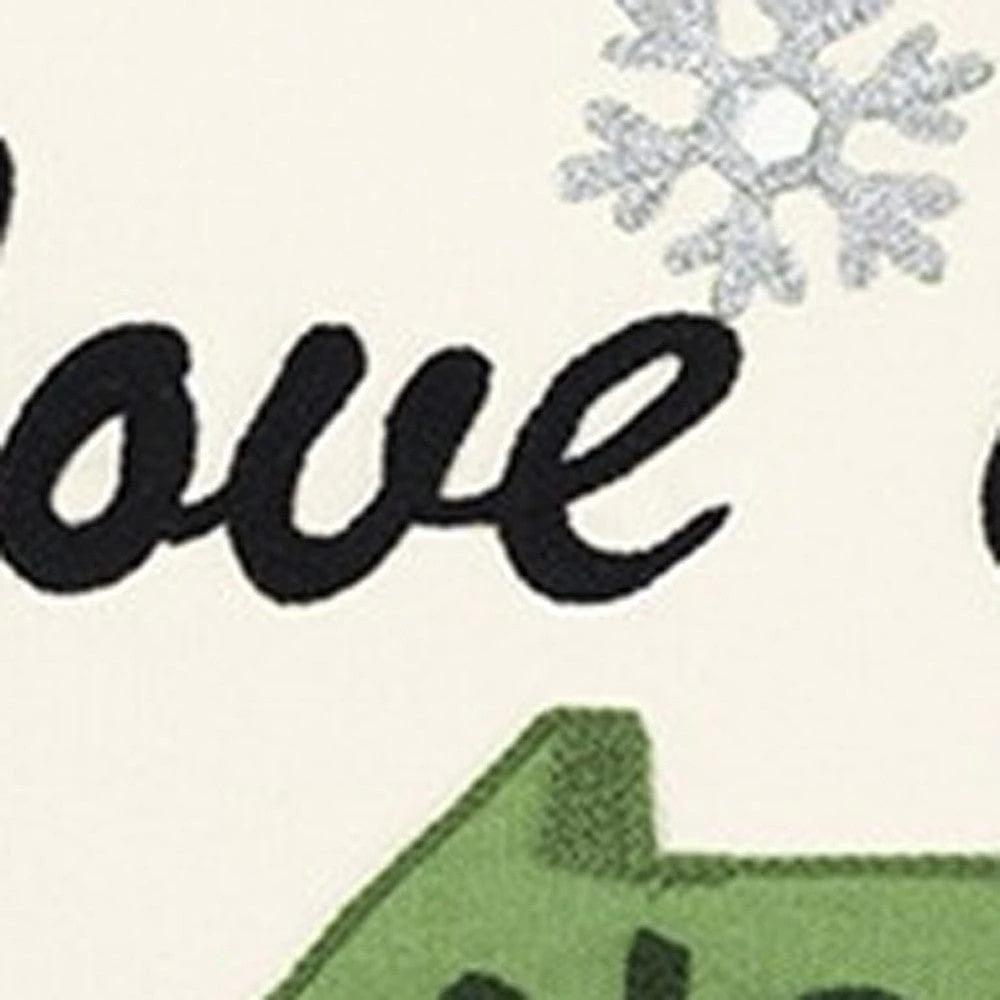 14" X 20" Off White Christmas Cotton Throw Pillow - Homeroots - Flyclothing LLC