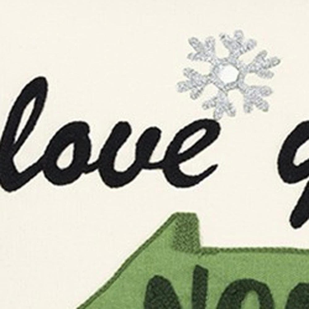 14" X 20" Off White Christmas Cotton Throw Pillow - Homeroots - Flyclothing LLC