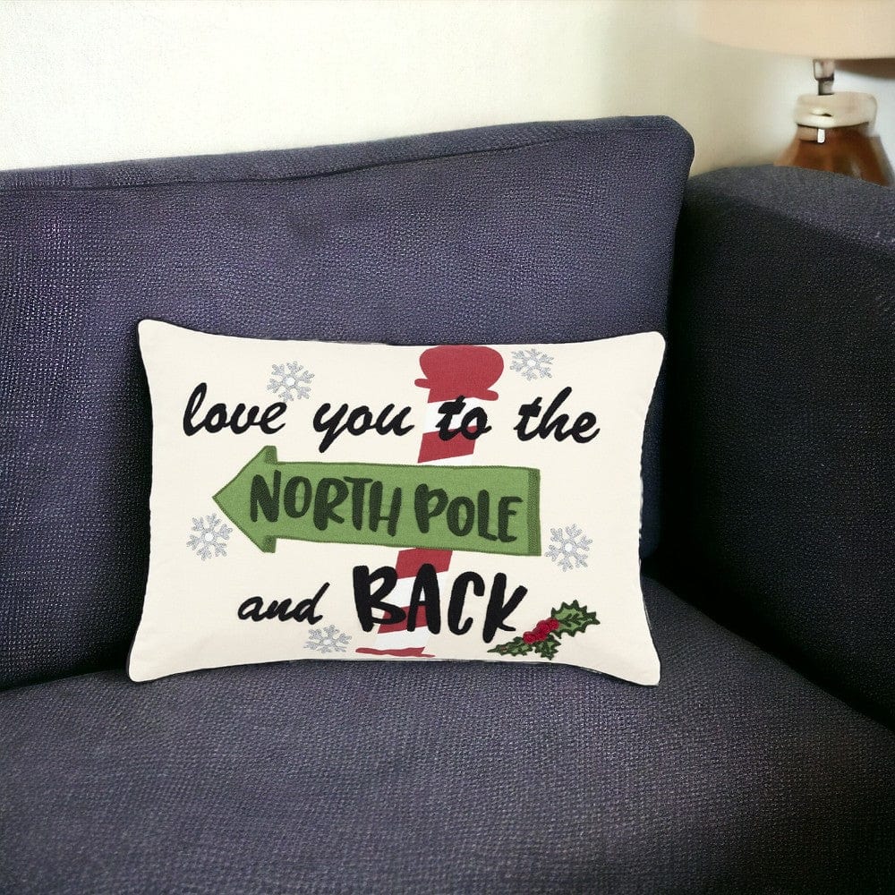 14" X 20" Off White Christmas Cotton Throw Pillow - Homeroots - Flyclothing LLC