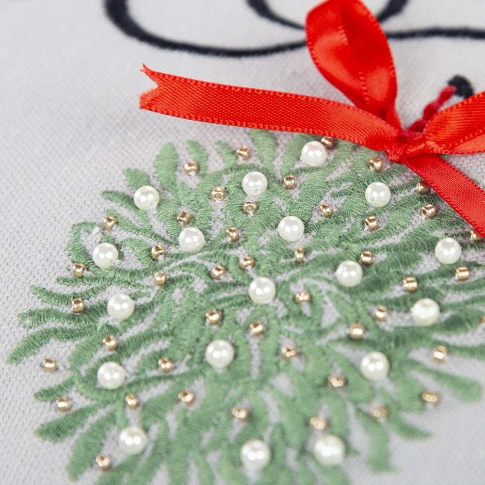 Gray What Happens Under the Mistletoe Throw Pillow - Homeroots - Flyclothing LLC