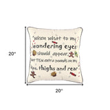 Ivory and Black Modern Christmas Sentiment Whimsical Throw Pillow - Homeroots - Flyclothing LLC
