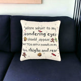 Ivory and Black Modern Christmas Sentiment Whimsical Throw Pillow - Homeroots - Flyclothing LLC