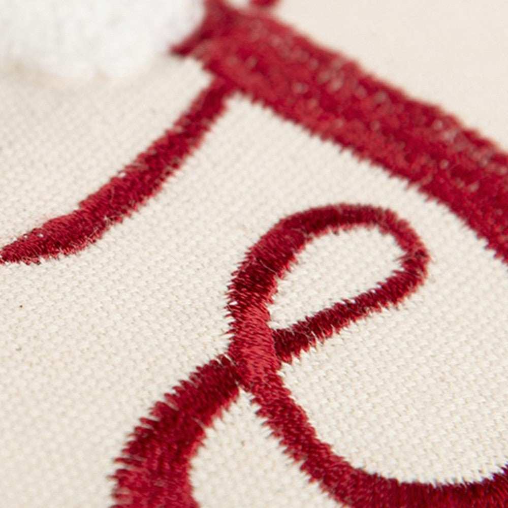 Ivory Red Cheeky Santa Sentiment Throw Pillow - Homeroots - Flyclothing LLC