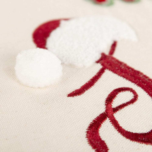 Ivory Red Cheeky Santa Sentiment Throw Pillow - Homeroots - Flyclothing LLC